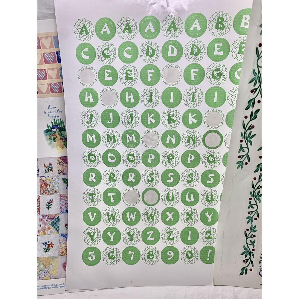 Sticker Lot Mixed Floral Border Heart Alphabet Quilt Scrapbooking Stickers - Picture 3 of 8